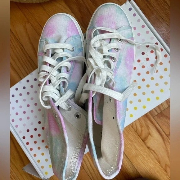 NWT Superga 2705 Hi Top Print Sneaker in Pastel TieDye, Size 39 - Picture 5 of 7